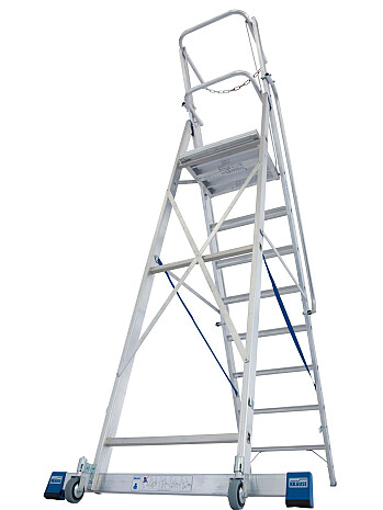 KRAUSE Stabilo drabina z platformą i barierkami 8 stopni + rolki